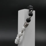 Black and White Chakra Yoga Stretchable Bracelet