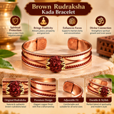 Brown Rudraksha Kada Bracelet – Adjustable Spiritual Wristband