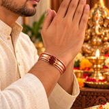 Brown Rudraksha Kada Bracelet – Adjustable Spiritual Wristband