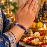 Capricorn Rashi Bracelet with Blue Beads