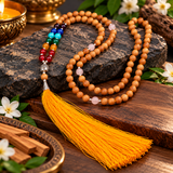 Gautam Buddha Chandan Stone Beads Mala
