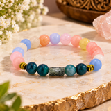 Gemini Rashi Bracelet, Pink and Blue Beads