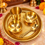 Golden Small Pooja Thali