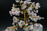 Rose Stone Tree Crystal for Home Decor, Pink Stone Tree 7 Chakra 500 Bits, Small Size Gem Stone Tree for Vastu, Natural Citrine Tree for Reiki Healing