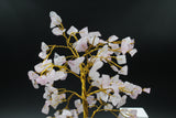 Rose Stone Tree Crystal for Home Decor, Pink Stone Tree 7 Chakra 500 Bits, Small Size Gem Stone Tree for Vastu, Natural Citrine Tree for Reiki Healing