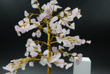 Rose Stone Tree Crystal for Home Decor, Pink Stone Tree 7 Chakra 500 Bits, Small Size Gem Stone Tree for Vastu, Natural Citrine Tree for Reiki Healing