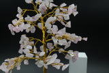 Rose Stone Tree Crystal for Home Decor, Pink Stone Tree 7 Chakra 500 Bits, Small Size Gem Stone Tree for Vastu, Natural Citrine Tree for Reiki Healing
