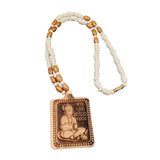 Jai Shree Bhageshwar Dham Tulsi Mala With Square Shape Wooden Hanumanji Pendant