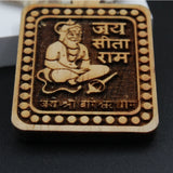 Jai Sita Ram Shri Balaji Dham Hanuman Ji Square Locket With Small Size Tulsi Kanthi Round Beads Mala