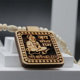 Jai Sita Ram Square Locket With Long Size Tulsi Kanthi Round Beads Mala