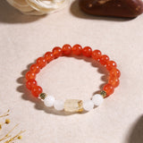 Leo Rashi Bracelet with Orange Beads