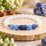 Libra Rashi Bracelet with White Beads