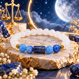 Libra Rashi Bracelet with White Beads