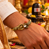 Mahadev Trishul Dmaru Golden Bracelet Kada