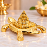 Meru Kachua (Turtle) Gold Plated For Good Luck & Evil Eye Protection | Metal Yantra Gold Plated