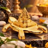 Meru Kachua (Turtle) Gold Plated For Good Luck & Evil Eye Protection | Metal Yantra Gold Plated
