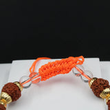Natural 5 Mukhi Gold Cap Rudraksha Bracelet