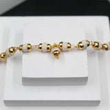 Natural Beads Tulsi Mala With Golden Cap White Bead (Small)