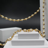 Natural Beads Tulsi Mala With Golden Cap White Bead (Small)