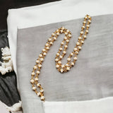 Natural Beads Tulsi Mala With Golden Cap White Bead (Small)