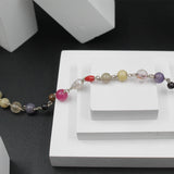 Natural Navratn Navgraha Multicolor Crystal Stone Chain For Daily Wear