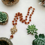 OM mahakl Locket with Rudraksha golden cap mala