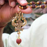 Mahakal OM Trishul Locket with Rudraksha Mala