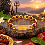 Om Namah Shivay Bracelet with Natural Rudraksha Beads