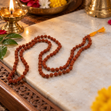 Original 5 Mukhi Rudraksha 108 Beads Jaap Mala – Natural & Lab Certified for Meditation, Japa & Daily Wear