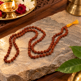 Original 5 Mukhi Rudraksha 108 Beads Jaap Mala – Natural & Lab Certified for Meditation, Japa & Daily Wear