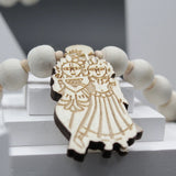 Original Big Size Round Bead Kanthi Tulsi Mala With Radha Krishna Locket