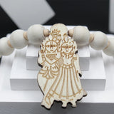 Original Big Size Round Bead Kanthi Tulsi Mala With Radha Krishna Locket