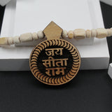 Original Brown Jai Sita Ram Pendant With Tulsi Kanthi Mala