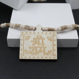 Original Long Size Jai Shree Ram Locket With Black White Round Beads Tulsi Mala