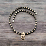 Original Radha Small Size Locket With Wood Black And White Color Tulsi Kanthi Mala