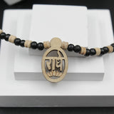 Original Radha Small Size Locket With Wood Black And White Color Tulsi Kanthi Mala