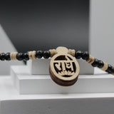 Original Radha Small Size Locket With Wood Black And White Color Tulsi Kanthi Mala