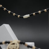 Original Radha Small Size Locket With Wood Black And White Color Tulsi Kanthi Mala