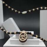 Original Radha Small Size Locket With Wood Black And White Color Tulsi Kanthi Mala