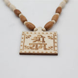 Original Shree Ram Name Square Locket With Tulsi Wooden White Brown Bead Mala