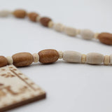 Original Shree Ram Name Square Locket With Tulsi Wooden White Brown Bead Mala