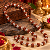 Original Silver Rudraksha Mala 54 Beads
