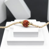 Original Small Beads Tulsi Mala with 5 Five Mukhi Rudraksha