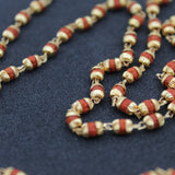 Original Thin Small 108 Beads Rudraksha Long Mala with Gold Cap for Men Women