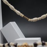 Original Tulsi Kanthi White Red Mala With Radha Round Cylndrical Pendant