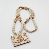 Original Wood Shri Ram Pendant With Tulsi Bead Mala