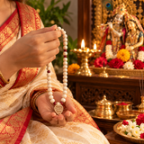 Original Wooden Tulsi Mala With Radha Heart Locket Mala