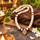 Original Wooden Tulsi Mala With Radha Heart Locket Mala