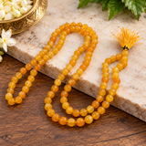 Original Yellow Sulemani Hakik Round Stone Mala