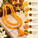Original Yellow Sulemani Hakik Round Stone Mala